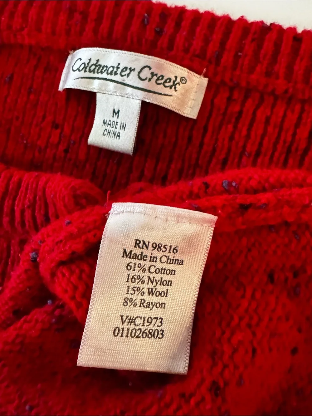 Coldwater Creek Red Peplum Button-Front Cardigan, Preppy Classic Academia- sz M - Picture 12 of 15